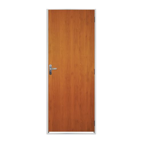 Kit Porta MGM 217x60x12Cm Madeira Mogno com Batente de Aço ID 27639 Branco - Esquerda - Madeira/Aço