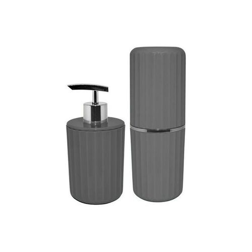 Kit OU Groove Porta Sabonete Liquido/Escova CBG815 Chumbo