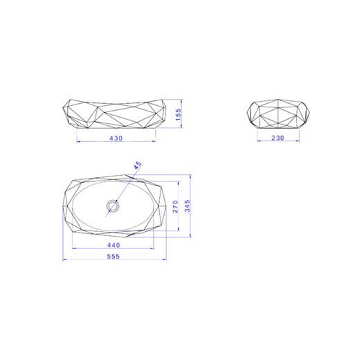 Cuba Deca L.1093.22 Apoio Oval Facetada Marrom Fosco