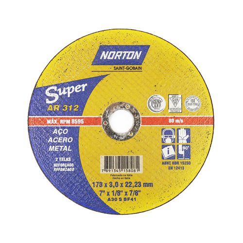 Disco Corte Norton AR312 178x3,2x22,22mm 66252899863