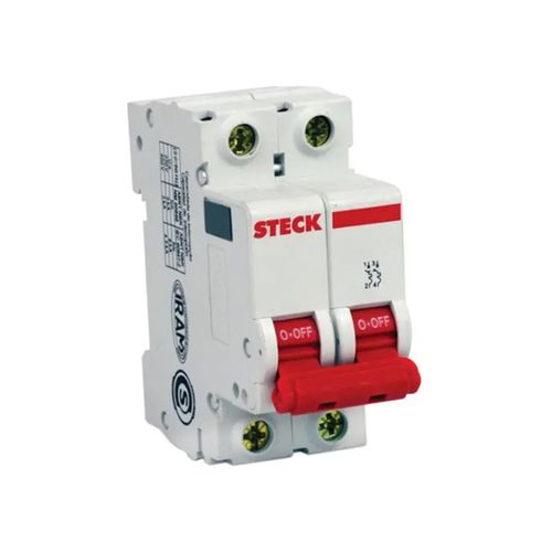 Disjuntor Steck DIN Bifásico 20A Curva C — Ref. SDD62C20