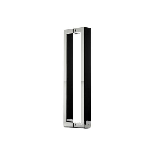 Puxador WF Quartzo 20Cm Duplo Vidro/Madeira Polido