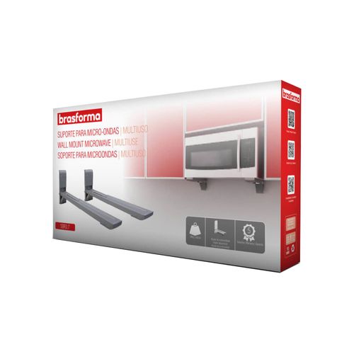 Suporte Brasforma P/Microondas Prata Multiuso SBR3.7