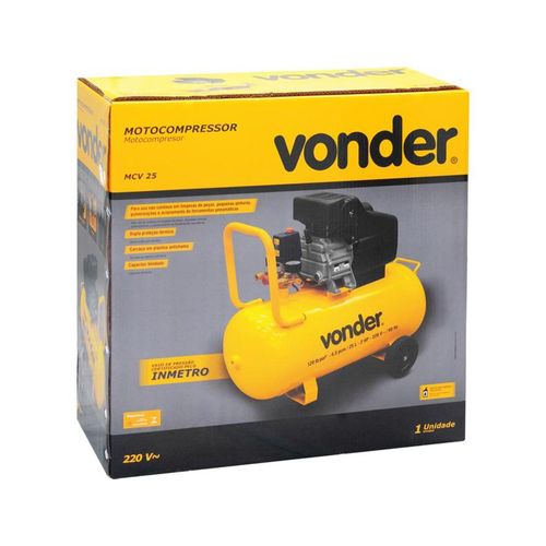 Compressor Vonder 25 Litros 120LBS 2CV MCV25 220V 6828025220