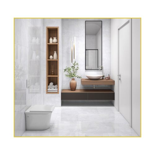 Piso Cerâmico Marmogres 56x56 Onix Bianco Polido Retificado 555004 - LC