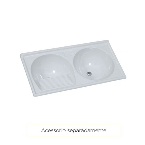 Tanque Marmotec 100x48cm Duplo Branco
