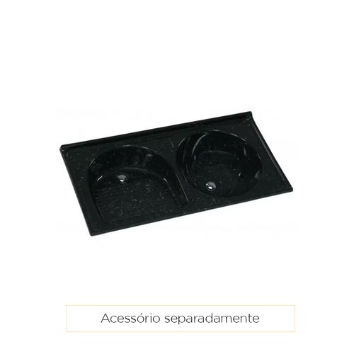 Tanque Marmotec 100x48cm Duplo Preto Granitado