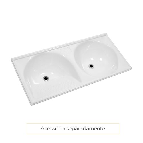 Tanque Marmotec 114x54cm Duplo Branco