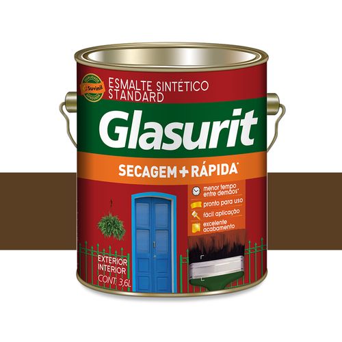 Tinta Glasu Esmalte Seca Rápido Brilhante Marrom 3,6 Litros 53439143