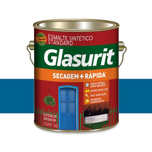 Tinta Glasu Esmalte Seca Rápido Brilhante Azul Franca 3,6 Litros 53440044