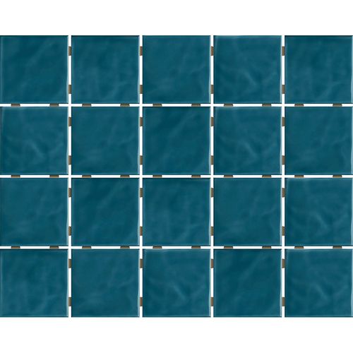 Pastilha Eliane 7,5X7,5 Azul Mar Onda Mesh Br 8037619