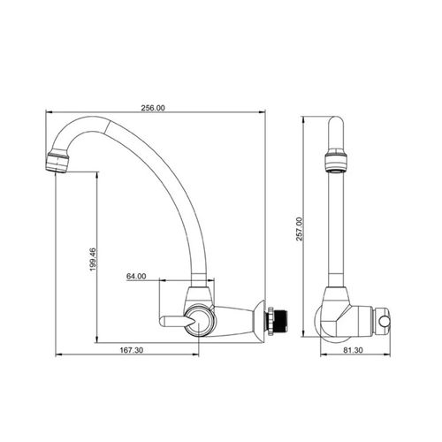 Torneira Fortti Cozinha 1168 Bric F31 Parede Bica Alta Preto/Cromado 7111063