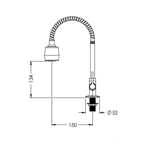 Torneira Esteves C60 Cozinha Mesa Bica Articulada com Ducha Cromado VTM900CWB