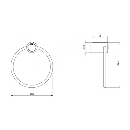Porta Toalha Esteves Argola de Parede Linha Mônaco 2050 Cromado — Ref. VAB950CWB