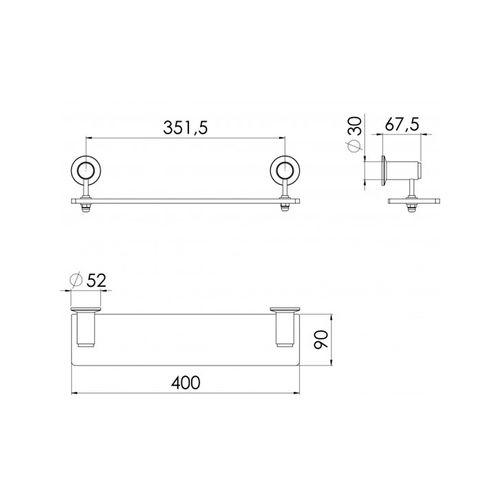 Prateleira Esteves 2030 C50 Cromado VAB588CWC