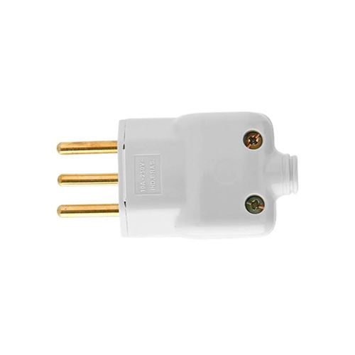 Plugue Ilumi Pino Macho Cabo 2P T Branco 10A 14350