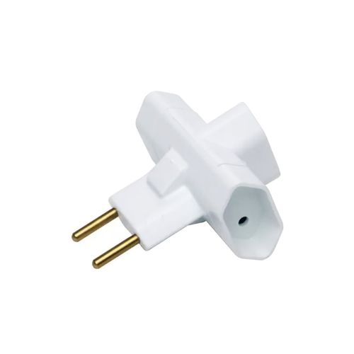 Plugue T Ilumi Bip 2P Branco 10A/250V 1215
