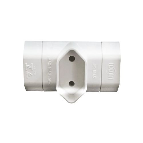 Plugue T Ilumi Bip 2P Branco 10A/250V 1215