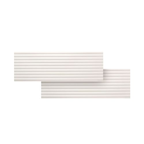 Azulejo Portobello 30X90 Decor Branco Ripado Matt 201697