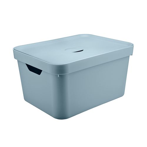 Caixa Organizadora OU Cube G Alta 46x36x34,5 Com tampa Cor Chumbo — Ref. CC650