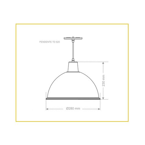 Pendente Taschibra Design 28x23Cm TD 820 Amarelo 1XE27 14499