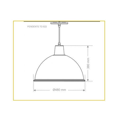 Pendente Taschibra Design 28x23Cm TD 822 Amarelo 1XE27 14511