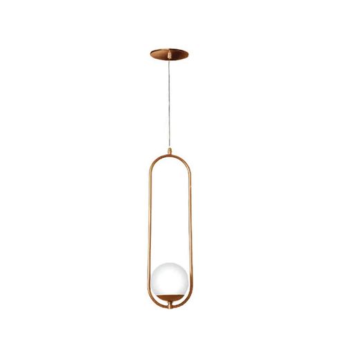 Pendente Old Artisan PD 5364 Cobre Brilho C/Globo Branco