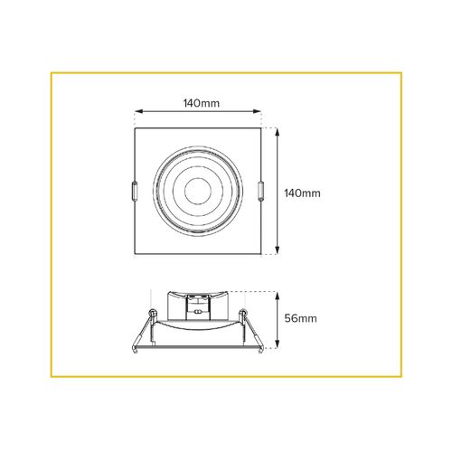 Spot Brilia Led Downlight Quadrado PAR30 12W 2700K 435755 439449