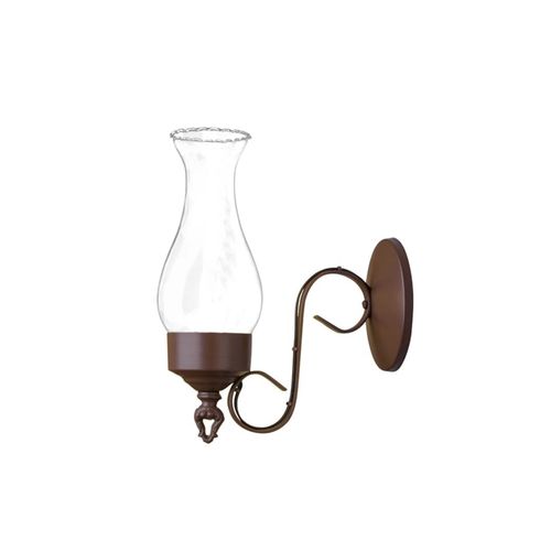 Arandela Ideal Aco Vintage Chama Marrom V.Transp 1XE27 270