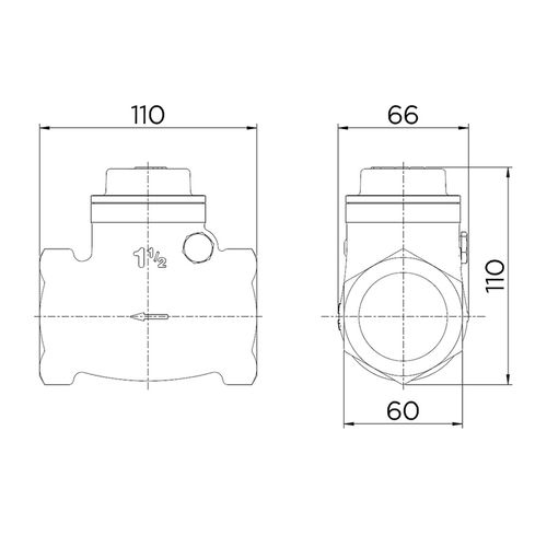 Válvula de Retenção Horizontal 1.1/2" Docol Mipel — Ref. 30201500