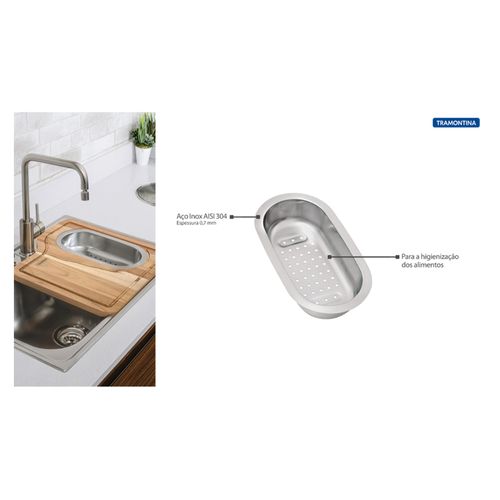 Cesto Tramontina 94532/006 Inox Coador