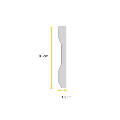 Rodapé Santa Luzia 13x100mm Lev 101 Branco Liso 21661