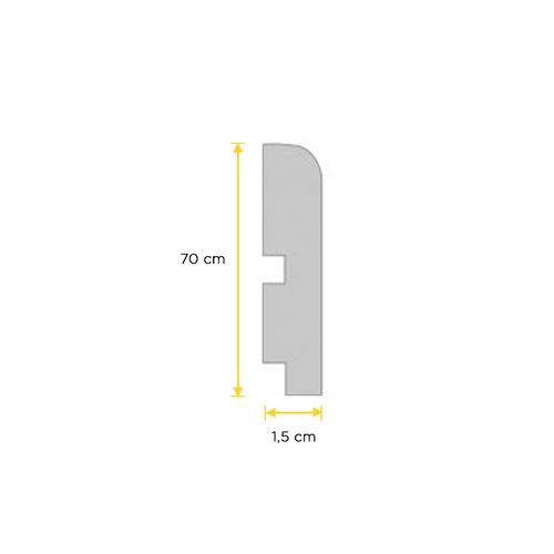 Rodapé Santa Luzia 2400x70x15mm 446 Branco