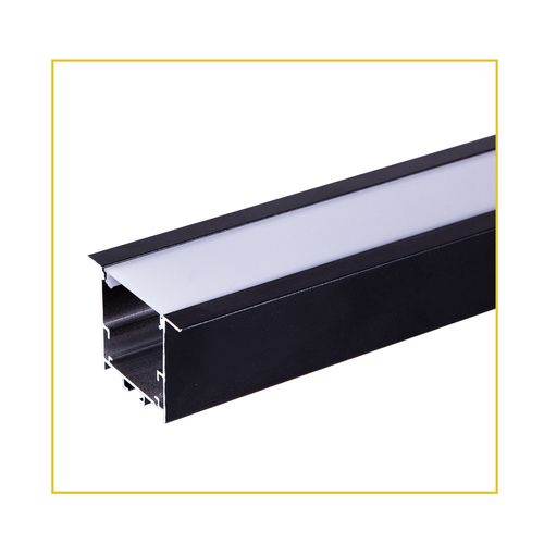 Perfil Startec para Fita Led Embutir 24/15 3 Metros Preto 170100003
