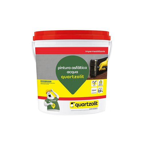 Impermeabilizante Quartzolit Pintura Asfastica Aqua 3,6 Litros 380100334056