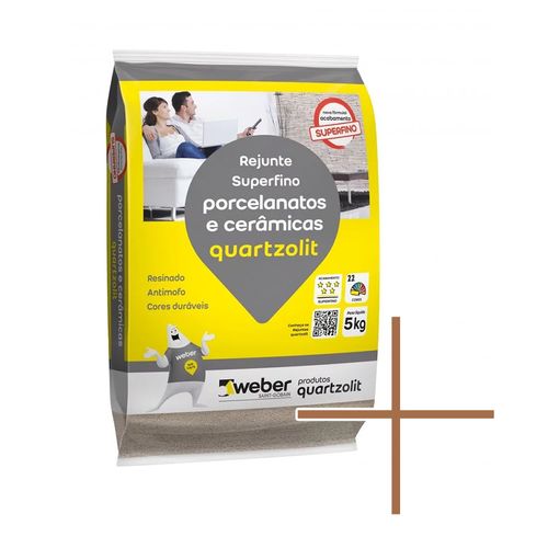 Rejunte Quartzolit Porcelanato 5Kg Marrom Canela 0110.00162.0030FD