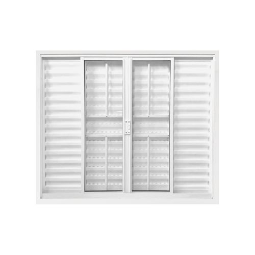 Veneziana MGM 100x120x8Cm Alumínio/Aço Branca Soft Plus com Grade 6 Folhas 141400
