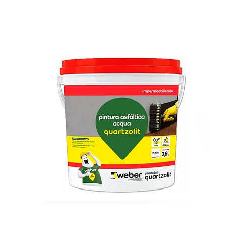 Impermeabilizante Quartzolit Pintura Asfáltica Solvente  3,6L 309461634056