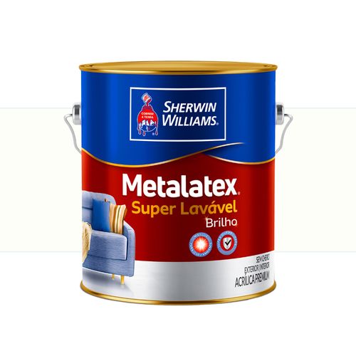 Tinta Sherwin Williams Metalatex Super Lavável Brilho Perfeito Branco Gelo 3,6 Litros Exterior/Interior 8201801