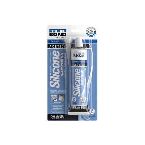Silicone Tek Bond Acetico 50Gr Transp Blister 22034001202