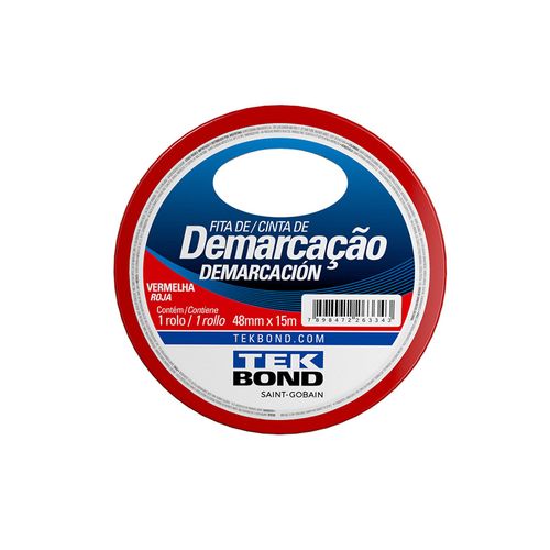 Fita Tek Bond Demrcacao Vermelha 48mmx15m