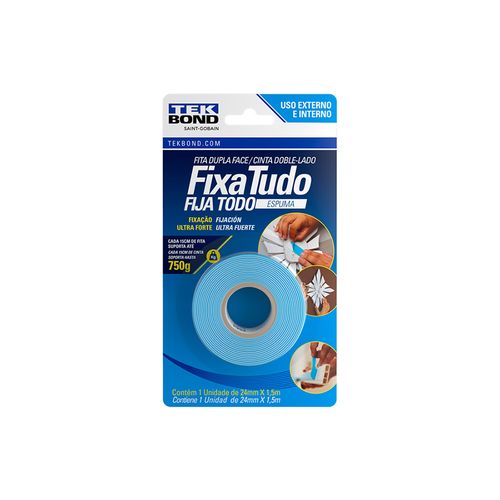 Fita Tek Bond Espuma Dupla Face 24mmx1,5m Blister