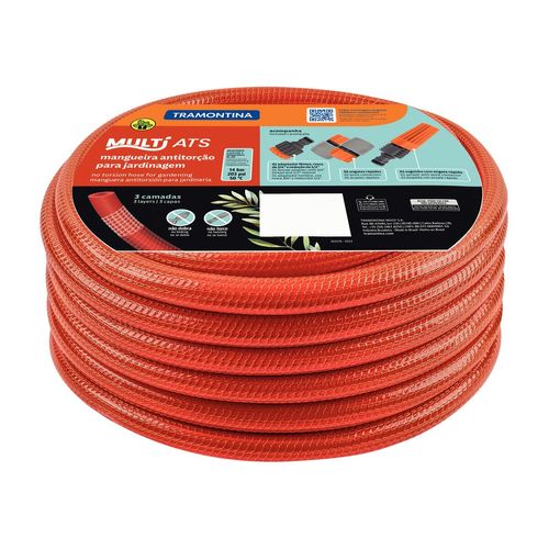 Mangueira Jardim Tramontina ATS 1/2"  PVC 3 Camadas 15m com Engates Rápidos e Esguicho 79258/153