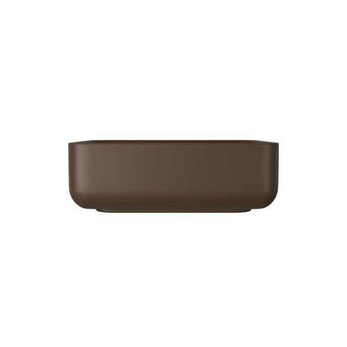 Cuba Deca Apoio 40x40x13,5cm Quadrada com Mesa Marrom Fosco L.11040.M.22