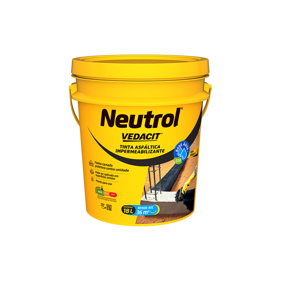 Neutrol Base Áqua 18 Litros Tinta Asfáltica Impermeabilizante