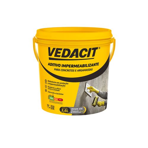 Vedacit 3,6Kg Aditivo Impermeabilizante para Concreto e Argamassa