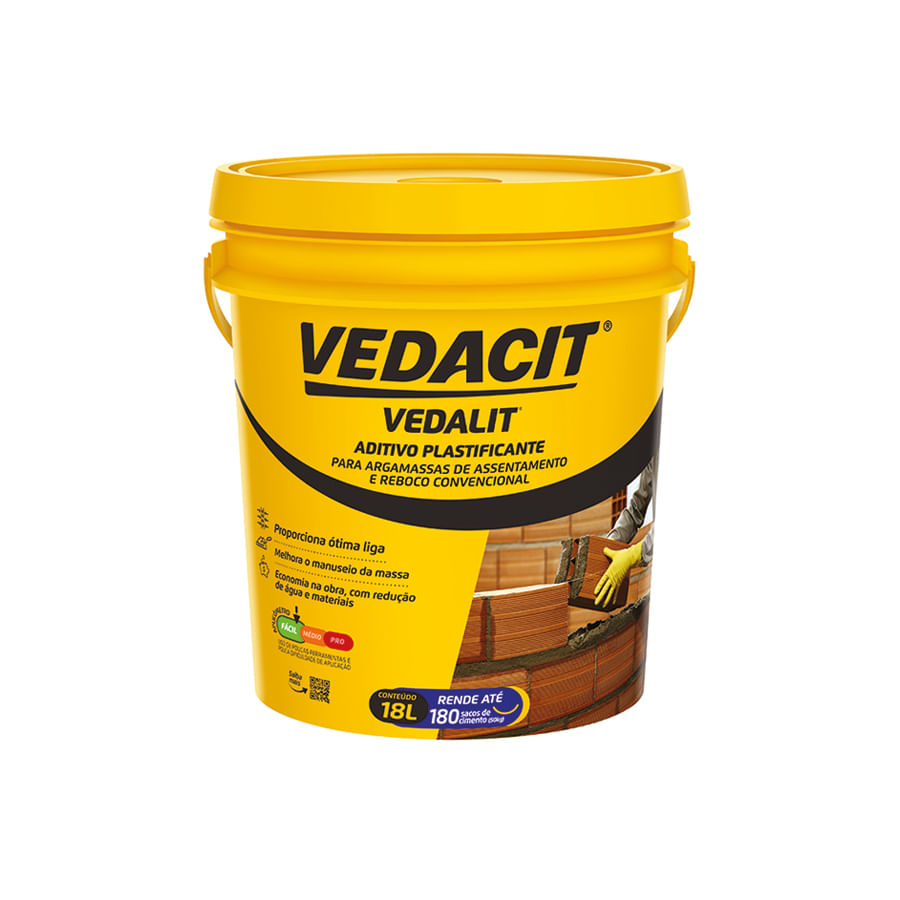 Vedalit Otto Vedacit 18Kg Aditivo Plastificante para Argamassa e
