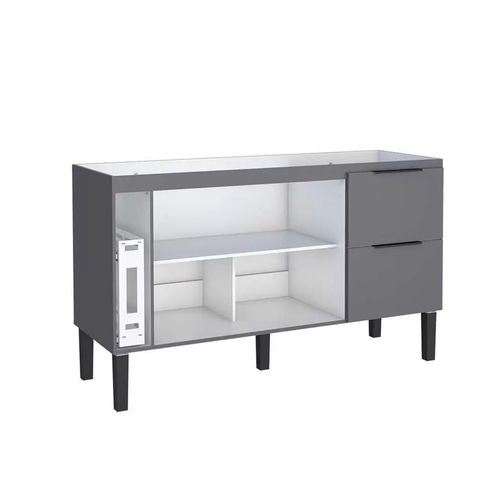 Gabinete para Pia 1,20m Cozimax Jupiter em Aço Cinza com Gavetas — Ref. 101880