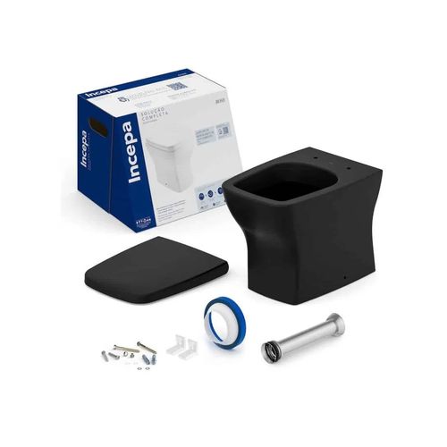 Kit Roca Combo Bacia Convencional Boss Mate Black 1897270080108
