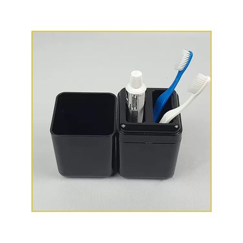 Porta Escova Coza com Tampa Cube Preto 20877/0008